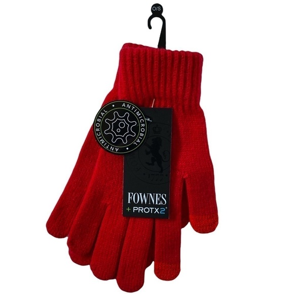 Fownes Brothers red knit antimicrobial touchscreen gloves from Nordstrom - Picture 1 of 4